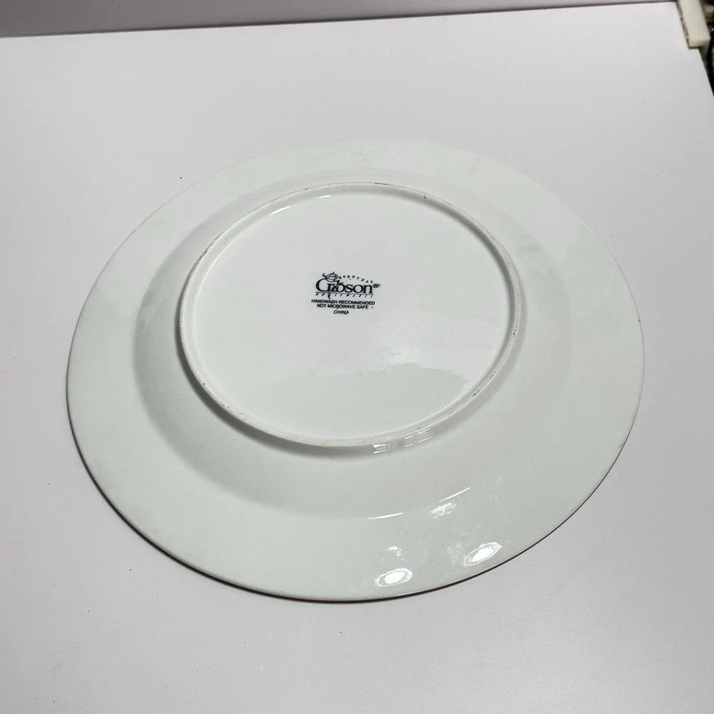 Gibson Poinsettia Christmas Holiday Platter Vegetable Servicing Large Vtg 13